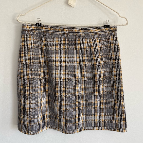 Topshop yellow/black plaid zip miniskirt - Picture 2 of 5
